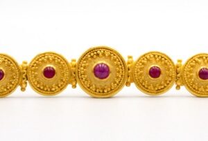 Filigree and Granulation Ruby Bracelet K18 Gold